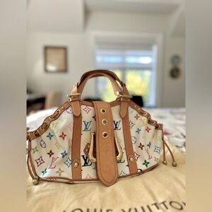 Louis Vuitton White Multicolour Monogram Purse